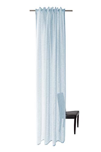 Homing transparenter Vorhang Uni Gardine Hellblau Aqua einfarbig | Wohnzimmer Schlafzimmer Küche Kinderzimmer | Dekostoff (1Stück) 245 x 140 cm(HxB) von Homing
