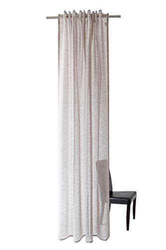 Homing transparenter Vorhang Uni Gardine Taupe Grau einfarbig | Wohnzimmer Schlafzimmer Küche Kinderzimmer | Dekostoff (1Stück) 245 x 140 cm(HxB) von Homing