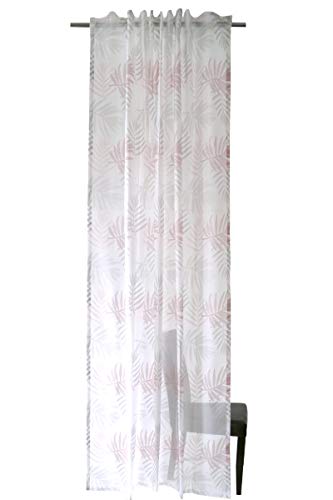 Homing transparenter Vorhang mit floralem Motiv Rose-grau (1Stück) 245 x 140 cm (HxB) von Homing