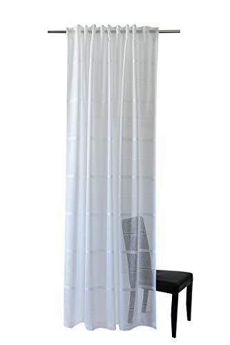 Homing transparenter Vorhang quergestreift weiß (1Stück) 245 x 140 cm (HxB) von Homing