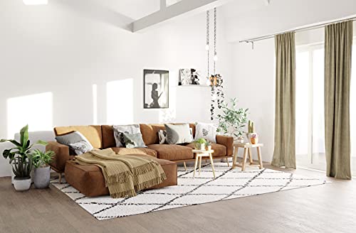 Samtvorhang Ecru | Vorhang Wohnzimmer Schlafzimmer| modern 140x245cm | weicher Stoff von Homing