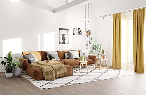 Homing gelb Safran | Vorhang Wohnzimmer Schlafzimmer| modern 140x245cm | weicher Stoff, 5499-48 von Homing