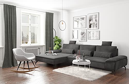 Samtvorhang grau | Vorhang Wohnzimmer Schlafzimmer| modern 140x245cm | weicher Stoff von Homing