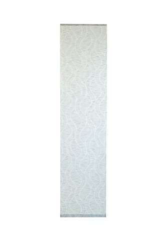 Homing Schiebegardine weiß grau | Streifen Wellen modern | Wohnzimmer Kinderzimmer Schlafzimmer | 60x245cm von Homing