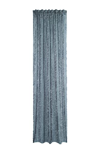 Vorhang Silber grau | fransen modern Wohnzimmer | Schlafzimmer Kinderzimmer | 140x245cm von Homing