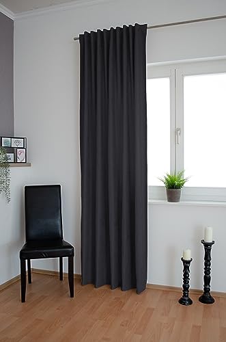 Vorhang einfarbig | dekoratier Wohnzimmervorhang | grau von Homing