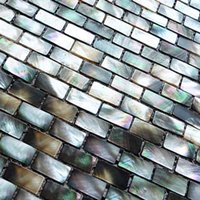 Perlmutt Fliesen U-Bahn Mosaik Silber Schwarz Und Grau Echt Tiefwasser Shell Mosaikfliesen | 11 Square Feet von Hominter