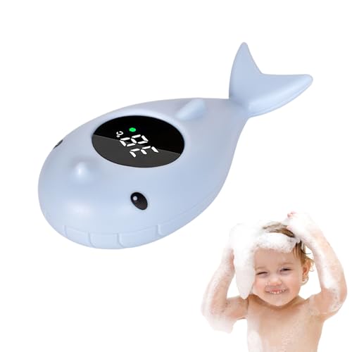 Homirty Digitale Badewasserthermometer, Kinder-Badethermometer als Schwimmendes Spielzeug, Badewannen Thermometer mit Visuellem Alarm, Badethermometer Wasserthermometer für Badewanne Pool, Blau von Homirty