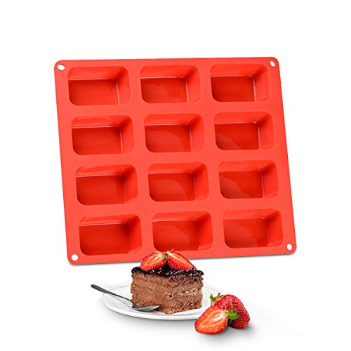 Brownie-Backform, Silikon-Backblech, quadratische Backformen und -schalen mit NonStick-Gittern für Brownie, Käsekuchen, Minikuchen und Schokoriegel von Homkeen