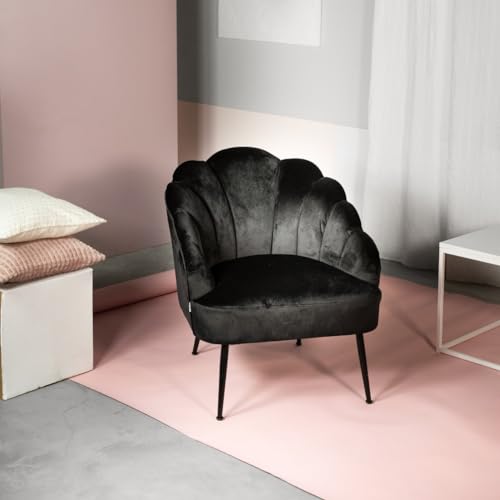 Homla Sessel Wohnzimmersessel Relaxsessel Polstersessel Samt Ariel schwarz 65x71x76 cm von HOMLA
