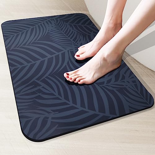 Homlab Badematte rutschfest Badezimmerteppich Badteppich Badvorleger 50x80cm absorbierende Badematte schnelltrocknend Softmath Home, Saugfähig Saugstark Waschbar Bath Mat wasserabsorbierend (Blau) von Homlab