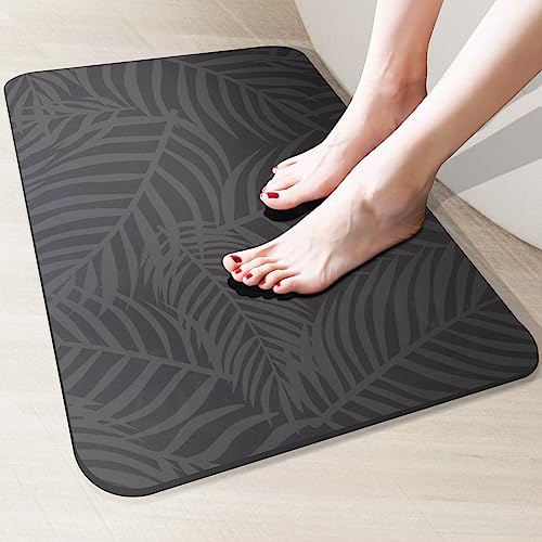 Homlab Badematte rutschfest Badezimmerteppich Badteppich Badvorleger 50x80cm absorbierende Badematte schnelltrocknend Softmath Home, Saugfähig Saugstark Waschbar Bath Mat wasserabsorbierend (Grau) von Homlab