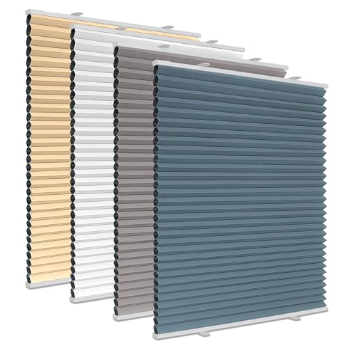 Wabenplissee Plissee ohne Bohren Verdunkelung Klemmfix Thermo Verdunklungsplissee Blau B75 x H120 cm, Thermoplissee ohne Bohren für Fenster, Sonnen, Sicht & Schallschutz Wärmeisolierung Wabenplissee Plissee ohne Bohren Verdunkelung Klemmfix Thermo Verdunklungsplissee Blau B75 x H120 cm, Thermoplissee ohne Bohren für Fenster, Sonnen, Sicht & Schallschutz Wärmeisolierung von Homland