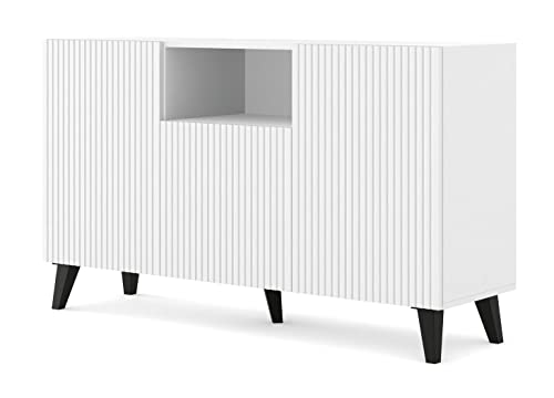 Homlando Kommode Ravenna B 150 cm 2D1DM Sideboard mit 3 Türen - Highboard - Moderner Kommode für das Schlafzimmer oder Wohnzimmer - Weiß Matt Homlando Kommode Ravenna B 150 cm 2D1DM Sideboard mit 3 Türen - Highboard - Moderner Kommode für das Schlafzimmer oder Wohnzimmer - Weiß Matt von Homlando