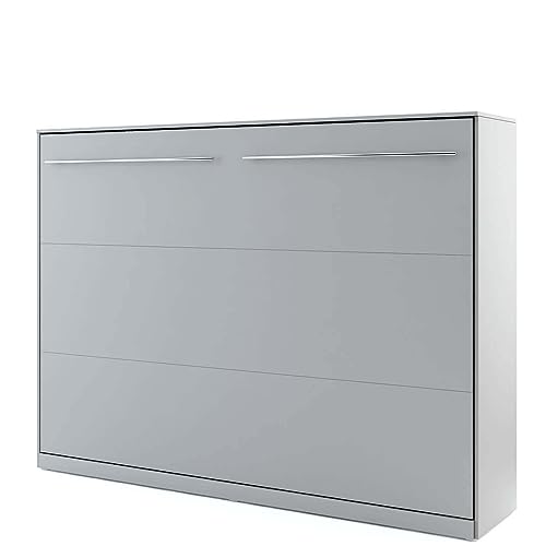 Lenart Schrankbett - Wandbett Concept Pro CP04 140x200 cm - Schrankklappbett Horizontal - Schrank mit integriertem Klappbett - Funktionsbett (Grau Matt) von Homlando
