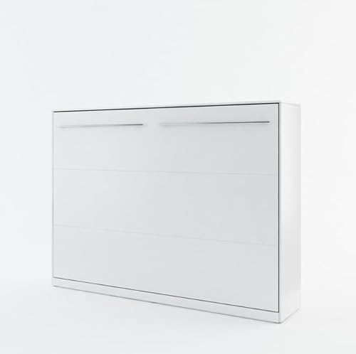 Lenart Schrankbett - Wandbett Concept Pro CP04 140x200 cm - Schrankklappbett Horizontal - Schrank mit integriertem Klappbett - Funktionsbett (Weiß Matt) von Homlando
