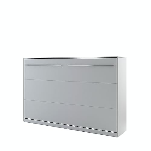 Lenart Schrankbett - Wandbett Concept Pro CP05 120x200 cm - Schrankklappbett Horizontal - Schrank mit integriertem Klappbett - Funktionsbett (Grau Matt) von Homlando