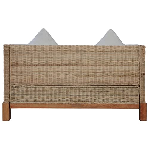 Hommdiy 2-Sitzer-Sofa mit Auflagen Natur Rattan Hommdiy 2-Sitzer-Sofa mit Auflagen Natur Rattan von Hommdiy