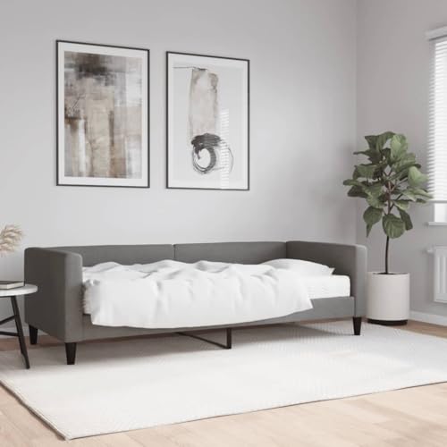 Hommdiy 2 in1-Bettsofa Tagesbett Ausziehbar Schlafsofa Gästebett für Schlafzimmer Wohnzimmer mit Matratze Dunkelgrau 80x200 cm Stoff Hommdiy 2 in1-Bettsofa Tagesbett Ausziehbar Schlafsofa Gästebett für Schlafzimmer Wohnzimmer mit Matratze Dunkelgrau 80x200 cm Stoff von Hommdiy