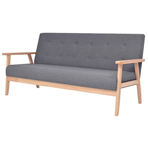 Hommdiy 3-Sitzer Sofa Sessel Sofa Loungesofa Polstersofa Wohnzimmersofa Sitzmöbel Stoffsofa Polstermöbel Designsofa Stoff Dunkelgrau von Hommdiy