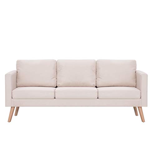 Hommdiy 3-Sitzer-Sofa Stoff Cremeweiß Hommdiy 3-Sitzer-Sofa Stoff Cremeweiß von Hommdiy