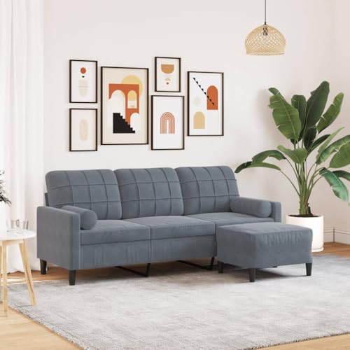 Hommdiy 3-Sitzer-Sofa mit Hocker Dunkelgrau 180 cm Samt Hommdiy 3-Sitzer-Sofa mit Hocker Dunkelgrau 180 cm Samt von Hommdiy