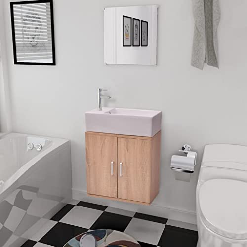 Hommdiy 3-TLG. Badmöbel-Set mit Waschbecken Beige Hommdiy 3-TLG. Badmöbel-Set mit Waschbecken Beige von Hommdiy