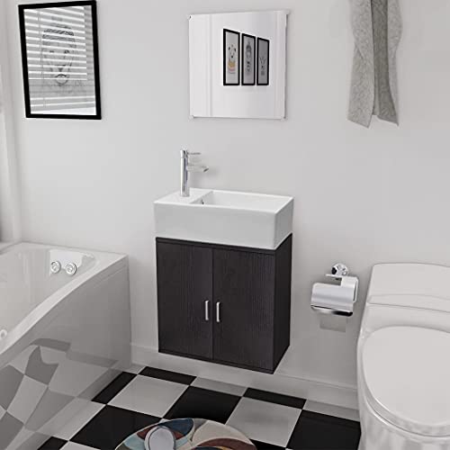 Hommdiy 3-TLG. Badmöbel-Set mit Waschbecken Schwarz Hommdiy 3-TLG. Badmöbel-Set mit Waschbecken Schwarz von Hommdiy