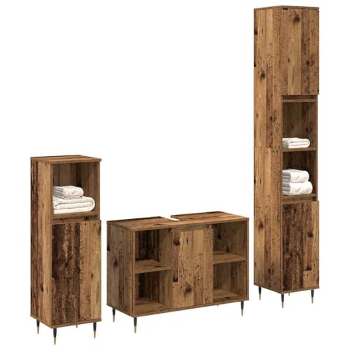 Hommdiy 3-teiliges Badezimmer Möbel Set Altholz Badezimmerhochschrank Unterschrank Hommdiy 3-teiliges Badezimmer Möbel Set Altholz Badezimmerhochschrank Unterschrank von Hommdiy