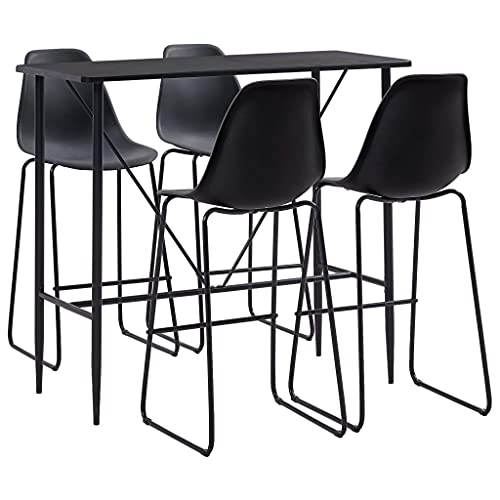 Hommdiy 5-TLG. Bar-Set Modernem Kunststoff Schwarz von Hommdiy