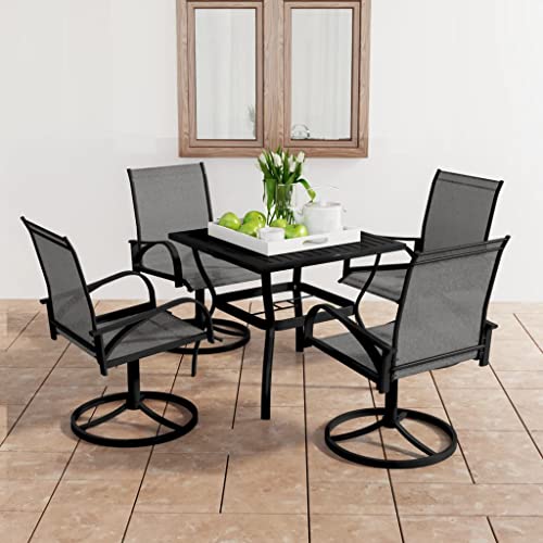 Hommdiy 5 TLG. Garten-Essgruppe Textilene und Stahl von Hommdiy
