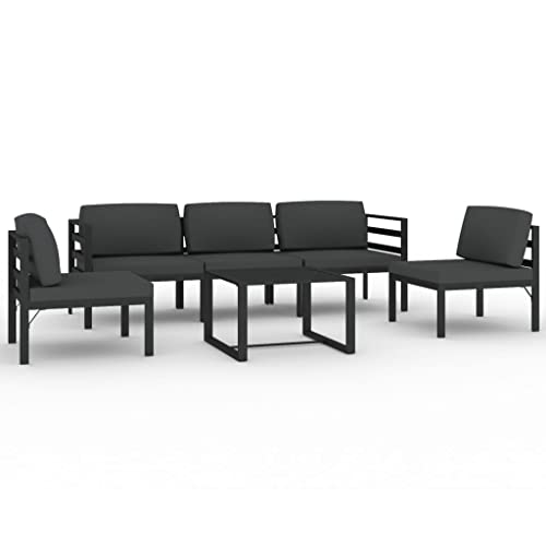 Hommdiy 6 TLG. Garten-Lounge-Set mit Kissen Aluminium Anthrazit Hommdiy 6 TLG. Garten-Lounge-Set mit Kissen Aluminium Anthrazit von Hommdiy