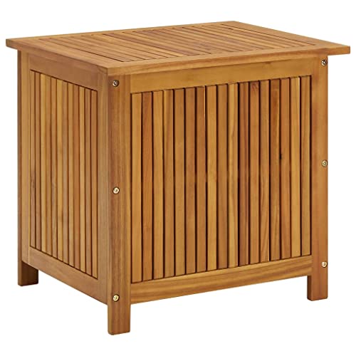 Hommdiy Akazienholz Massiv Gartenbox Auflagenbox Kissenbox Aufbewahrungsbox Gartentruhe Kissentruhe Gartenmöbel Truhe Box Kiste 60 x 50 x 58 cm von Hommdiy