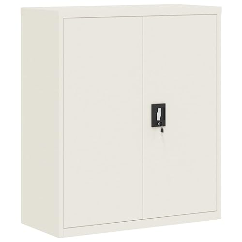 Hommdiy Aktenschrank Weiß 90x40x105 cm Stahl Büroschrank Aktenschrank Schrank Lagerschrank Metallschrank Stahlschrank von Hommdiy