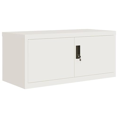Hommdiy Aktenschrank Weiß 90x40x40 cm Stahl Büroschrank Aktenschrank Schrank Lagerschrank Metallschrank Stahlschrank von Hommdiy