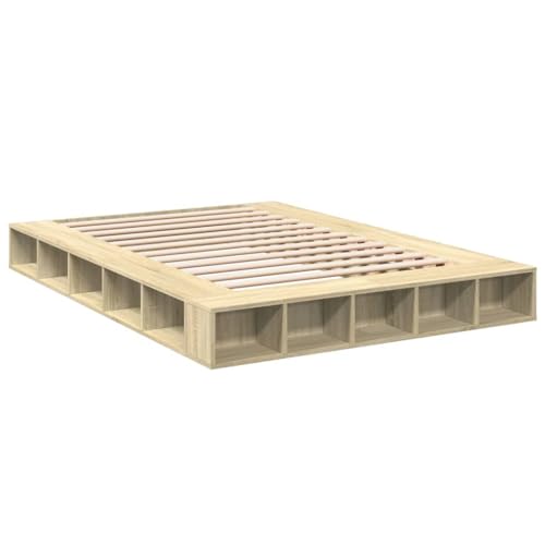Hommdiy Bettgestell Bett mit Stauraum für Schlafzimmer Bettrahmen mit Lattenrost Schlafzimmerbett Sonoma-Eiche 140x200 cm Holzwerkstoff Hommdiy Bettgestell Bett mit Stauraum für Schlafzimmer Bettrahmen mit Lattenrost Schlafzimmerbett Sonoma-Eiche 140x200 cm Holzwerkstoff von Hommdiy