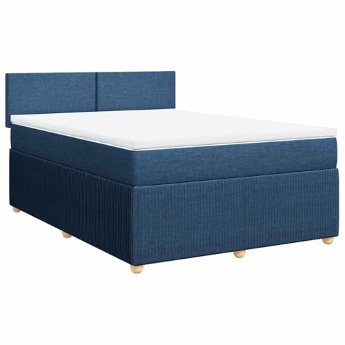 Hommdiy Boxspringbett Doppelbett mit Matratze und Topper Bettgestell mit Kopfteil Polsterbett Bett für Schlafzimmer Blau 140x200cm-Schlichtes Design Hommdiy Boxspringbett Doppelbett mit Matratze und Topper Bettgestell mit Kopfteil Polsterbett Bett für Schlafzimmer Blau 140x200cm-Schlichtes Design von Hommdiy