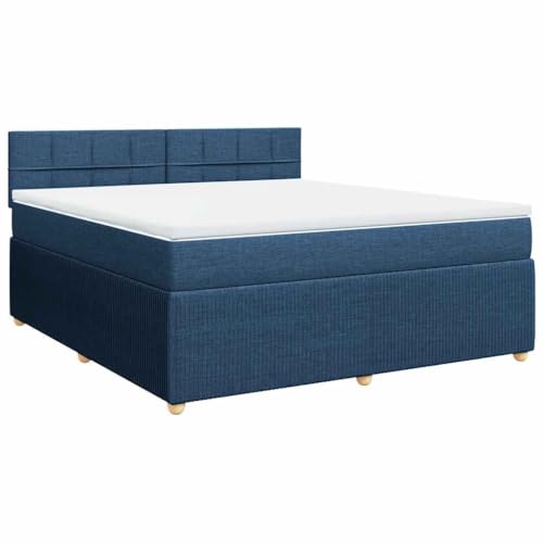 Hommdiy Boxspringbett Doppelbett mit Matratze und Topper Bettgestell mit Kopfteil Polsterbett Bett für Schlafzimmer Blau 180x200cm-Block mit Quadraten Hommdiy Boxspringbett Doppelbett mit Matratze und Topper Bettgestell mit Kopfteil Polsterbett Bett für Schlafzimmer Blau 180x200cm-Block mit Quadraten von Hommdiy
