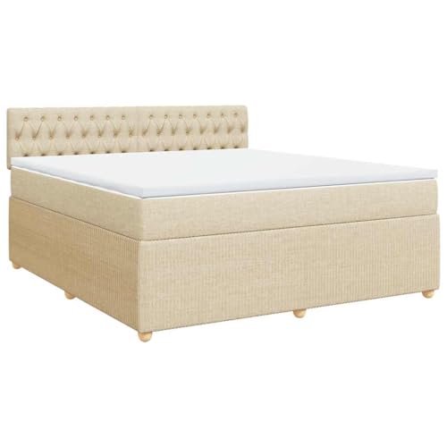 Hommdiy Boxspringbett Doppelbett mit Matratze und Topper Bettgestell mit Kopfteil Polsterbett Bett für Schlafzimmer Creme 180x200cm-Knopfheftung Design Hommdiy Boxspringbett Doppelbett mit Matratze und Topper Bettgestell mit Kopfteil Polsterbett Bett für Schlafzimmer Creme 180x200cm-Knopfheftung Design von Hommdiy