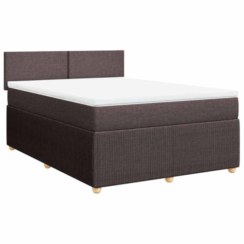 Hommdiy Boxspringbett Doppelbett mit Matratze und Topper Bettgestell mit Kopfteil Polsterbett Bett für Schlafzimmer Dunkelbraun 140x200cm-Schlichtes Design Hommdiy Boxspringbett Doppelbett mit Matratze und Topper Bettgestell mit Kopfteil Polsterbett Bett für Schlafzimmer Dunkelbraun 140x200cm-Schlichtes Design von Hommdiy