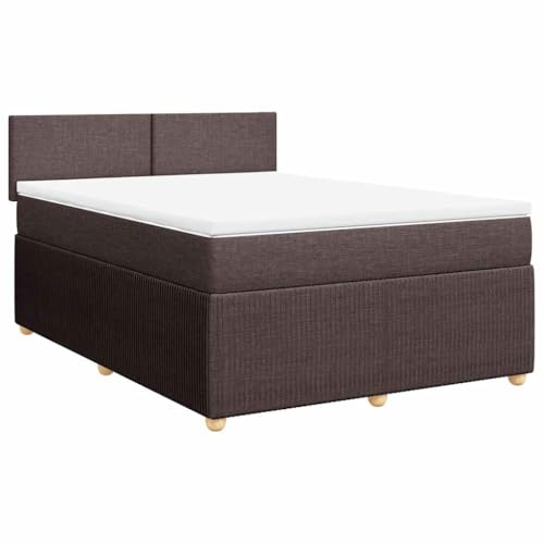 Hommdiy Boxspringbett Doppelbett mit Matratze und Topper Bettgestell mit Kopfteil Polsterbett Bett für Schlafzimmer Dunkelbraun 160x200cm-Schlichtes Design Hommdiy Boxspringbett Doppelbett mit Matratze und Topper Bettgestell mit Kopfteil Polsterbett Bett für Schlafzimmer Dunkelbraun 160x200cm-Schlichtes Design von Hommdiy