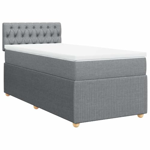 Hommdiy Boxspringbett Doppelbett mit Matratze und Topper Bettgestell mit Kopfteil Polsterbett Bett für Schlafzimmer Hellgrau 100x200cm-Knopfheftung Design Hommdiy Boxspringbett Doppelbett mit Matratze und Topper Bettgestell mit Kopfteil Polsterbett Bett für Schlafzimmer Hellgrau 100x200cm-Knopfheftung Design von Hommdiy