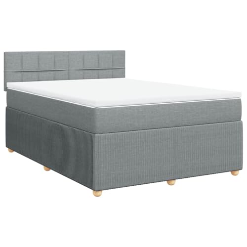 Hommdiy Boxspringbett Doppelbett mit Matratze und Topper Bettgestell mit Kopfteil Polsterbett Bett für Schlafzimmer Hellgrau 140x190cm-Block mit Quadraten Hommdiy Boxspringbett Doppelbett mit Matratze und Topper Bettgestell mit Kopfteil Polsterbett Bett für Schlafzimmer Hellgrau 140x190cm-Block mit Quadraten von Hommdiy