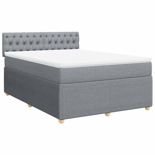 Hommdiy Boxspringbett Doppelbett mit Matratze und Topper Bettgestell mit Kopfteil Polsterbett Bett für Schlafzimmer Hellgrau 140x200cm-Knopfheftung Design Hommdiy Boxspringbett Doppelbett mit Matratze und Topper Bettgestell mit Kopfteil Polsterbett Bett für Schlafzimmer Hellgrau 140x200cm-Knopfheftung Design von Hommdiy