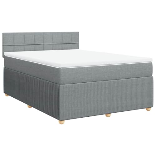 Hommdiy Boxspringbett Doppelbett mit Matratze und Topper Bettgestell mit Kopfteil Polsterbett Bett für Schlafzimmer Hellgrau 160x200cm-Block mit Quadraten Hommdiy Boxspringbett Doppelbett mit Matratze und Topper Bettgestell mit Kopfteil Polsterbett Bett für Schlafzimmer Hellgrau 160x200cm-Block mit Quadraten von Hommdiy