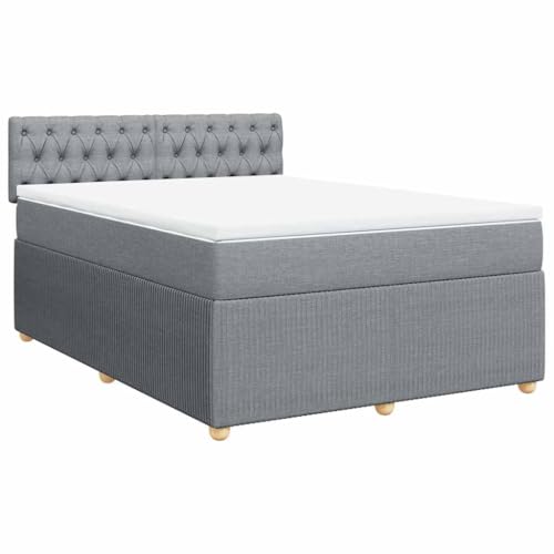Hommdiy Boxspringbett Doppelbett mit Matratze und Topper Bettgestell mit Kopfteil Polsterbett Bett für Schlafzimmer Hellgrau 160x200cm-Knopfheftung Design Hommdiy Boxspringbett Doppelbett mit Matratze und Topper Bettgestell mit Kopfteil Polsterbett Bett für Schlafzimmer Hellgrau 160x200cm-Knopfheftung Design von Hommdiy