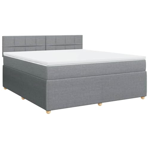 Hommdiy Boxspringbett Doppelbett mit Matratze und Topper Bettgestell mit Kopfteil Polsterbett Bett für Schlafzimmer Hellgrau 180x200cm-Block mit Quadraten Hommdiy Boxspringbett Doppelbett mit Matratze und Topper Bettgestell mit Kopfteil Polsterbett Bett für Schlafzimmer Hellgrau 180x200cm-Block mit Quadraten von Hommdiy