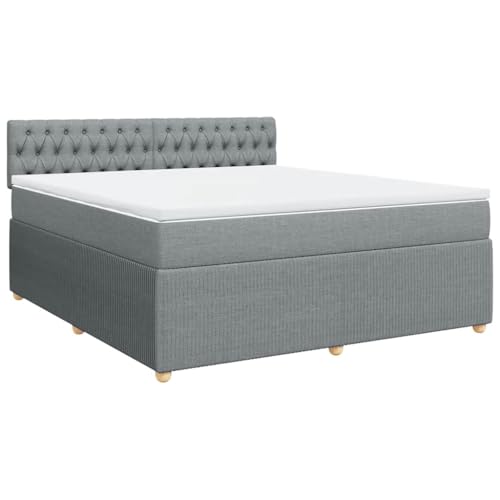 Hommdiy Boxspringbett Doppelbett mit Matratze und Topper Bettgestell mit Kopfteil Polsterbett Bett für Schlafzimmer Hellgrau 180x200cm-Knopfheftung Design Hommdiy Boxspringbett Doppelbett mit Matratze und Topper Bettgestell mit Kopfteil Polsterbett Bett für Schlafzimmer Hellgrau 180x200cm-Knopfheftung Design von Hommdiy