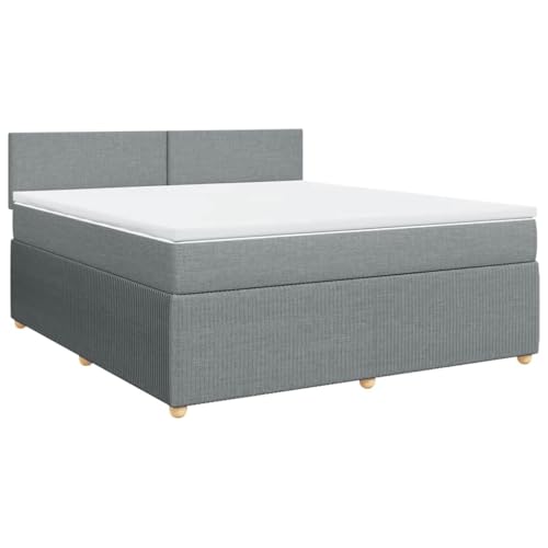 Hommdiy Boxspringbett Doppelbett mit Matratze und Topper Bettgestell mit Kopfteil Polsterbett Bett für Schlafzimmer Hellgrau 180x200cm-Schlichtes Design Hommdiy Boxspringbett Doppelbett mit Matratze und Topper Bettgestell mit Kopfteil Polsterbett Bett für Schlafzimmer Hellgrau 180x200cm-Schlichtes Design von Hommdiy