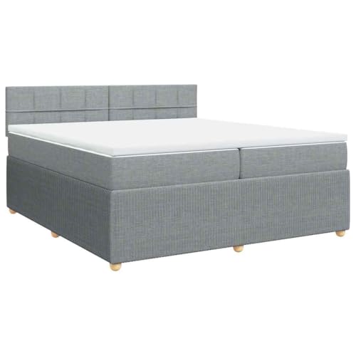 Hommdiy Boxspringbett Doppelbett mit Matratze und Topper Bettgestell mit Kopfteil Polsterbett Bett für Schlafzimmer Hellgrau 200x200cm-Block mit Quadraten Hommdiy Boxspringbett Doppelbett mit Matratze und Topper Bettgestell mit Kopfteil Polsterbett Bett für Schlafzimmer Hellgrau 200x200cm-Block mit Quadraten von Hommdiy